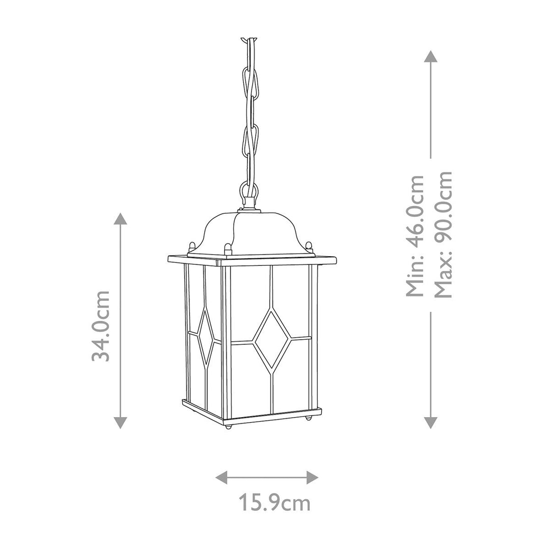 Norlys Wexford 1 Light Chain Lantern  WX9 Black/Silver