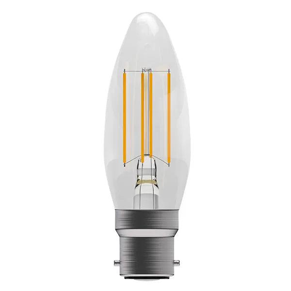 4W LED FILAMENT CLEAR CANDLE DIMMABLE - BC, 2700K - Prisma Lighting