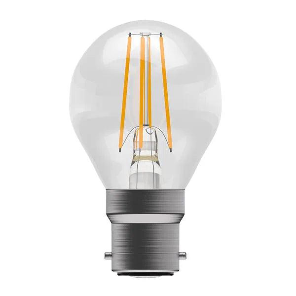 4W LED 2700K Filament Clear Round Dimmable Light Bulb (BC) - Prisma Lighting