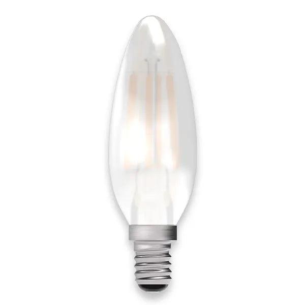4W LED 2700K Filament Satin Candle Dimmable Light Bulb (SES) - Prisma Lighting