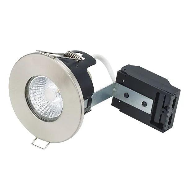 FIRE RATED MV/LV SHOWERLIGHT - SATIN NICKEL - Prisma Lighting