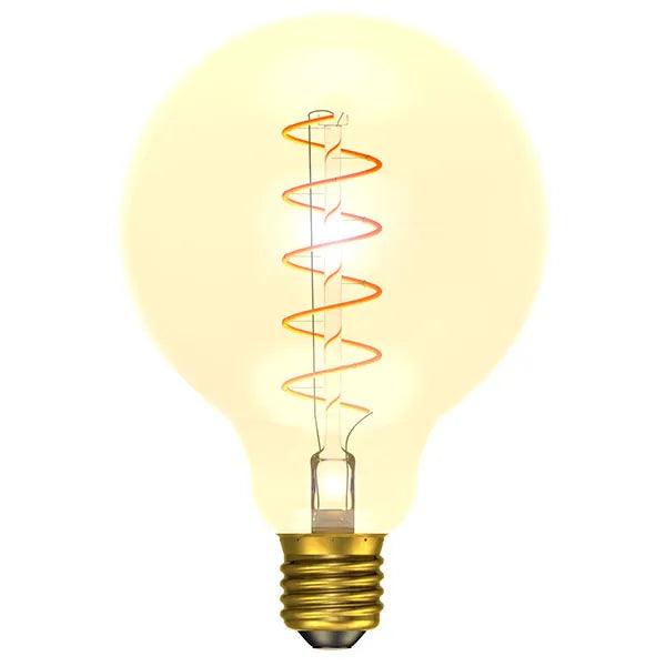 4W LED 1800K Amber Vintage Soft Coil Vertical Filament Globe - ES - Prisma Lighting