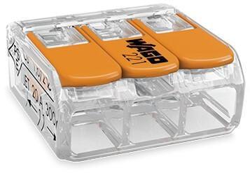 Wago 3 Way Splicing Connector Compact 221-413 (Pack of 50) - Prisma Lighting