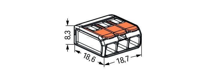 Wago 3 Way Splicing Connector Compact 221-413 (Pack of 50) - Prisma Lighting