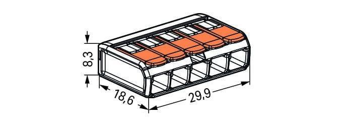 Wago 5 Way Splicing Connector Compact 221-415 (Pack of 25) - Prisma Lighting