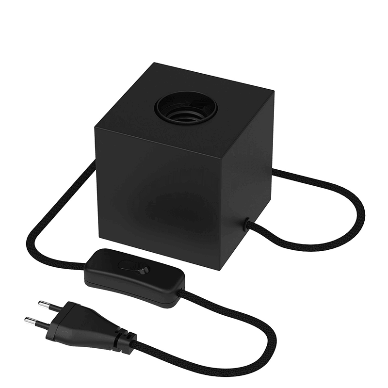 Calex Cube Black Table Lamp E27 - Prisma Lighting