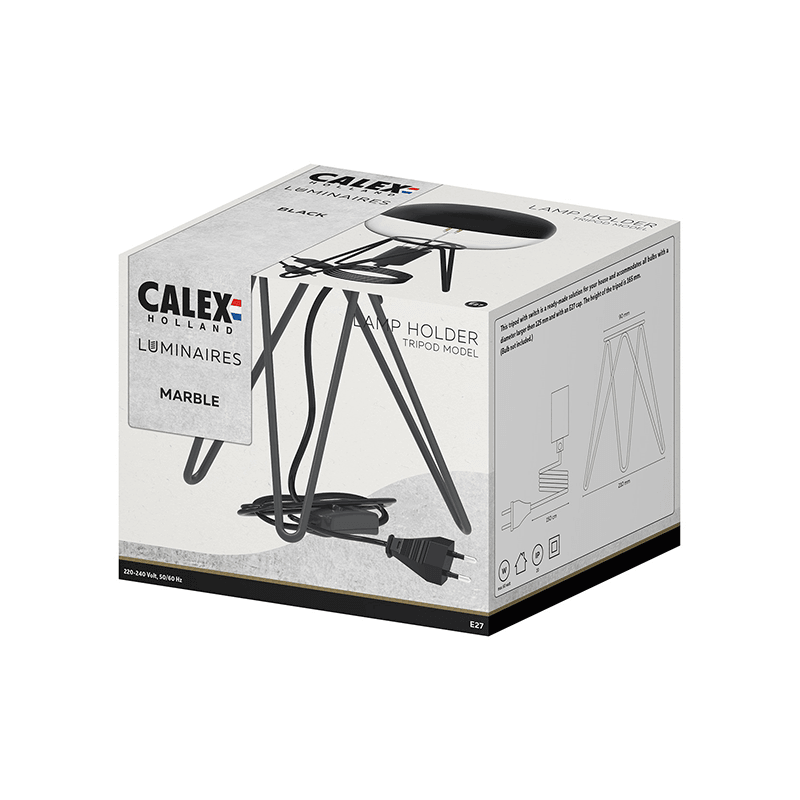 Calex Tripod Black Table Lamp - Prisma Lighting