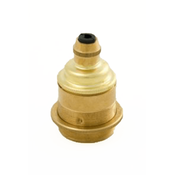 Brass Edison Screw Cord Grip Lamp Holder with Lamp Shade Ring - Prisma Lighting