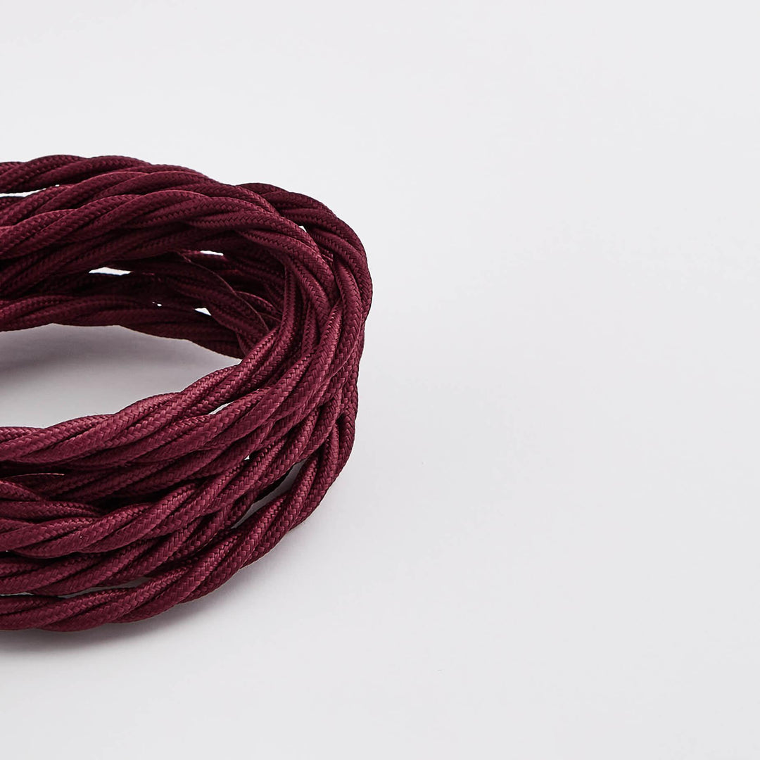 Prisma Burgundy 3 Core 0.5mm Twisted Cable - Prisma Lighting