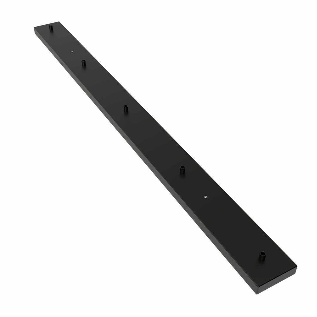 Calex Metal Ceiling Plate 5 Hole Matt Black - Prisma Lighting