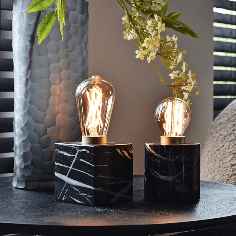 Calex Cube Marble Table Lamp E27 - Prisma Lighting