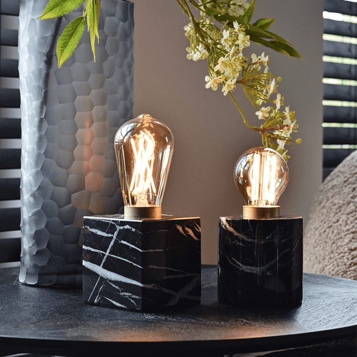 Calex Cube Marble Table Lamp E27 - Prisma Lighting