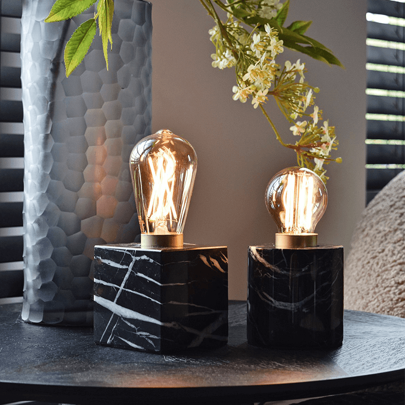 Calex Round Marble Table Lamp E27 - Prisma Lighting