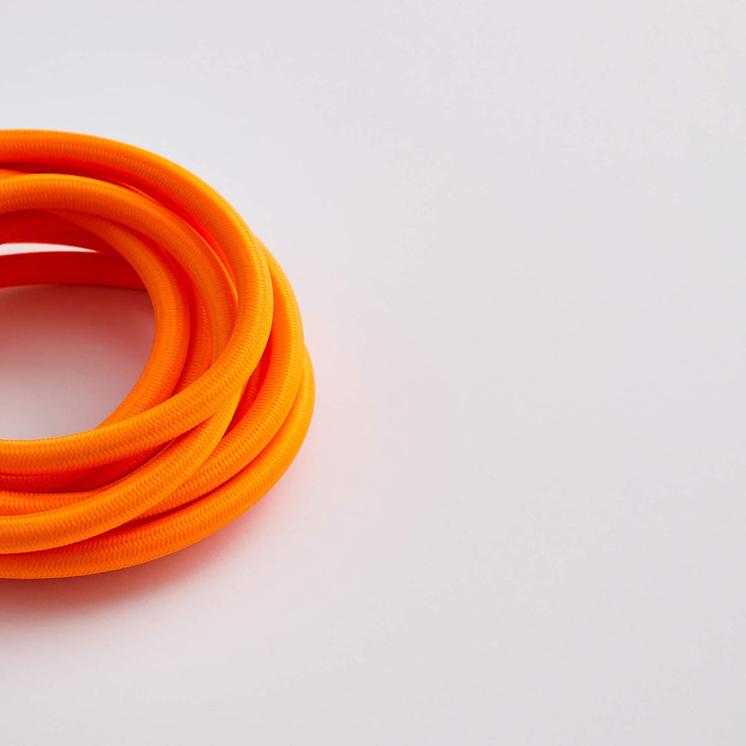 Prisma Neon Flo Orange 3 Core 0.5mm Solid Braid Cable - Prisma Lighting