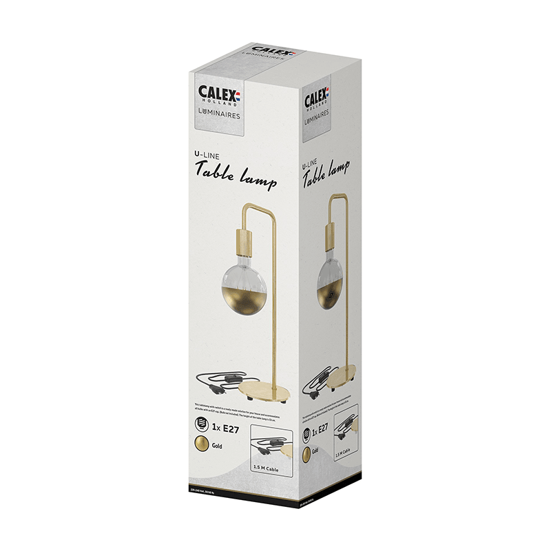 Calex U-line Gold Table Lamp - Prisma Lighting