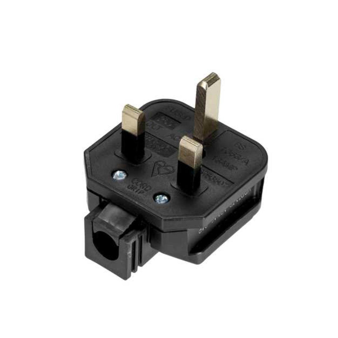 Permaplug 13A 3 Pin Black Heavy Duty Plug Top HDPT13B - Prisma Lighting