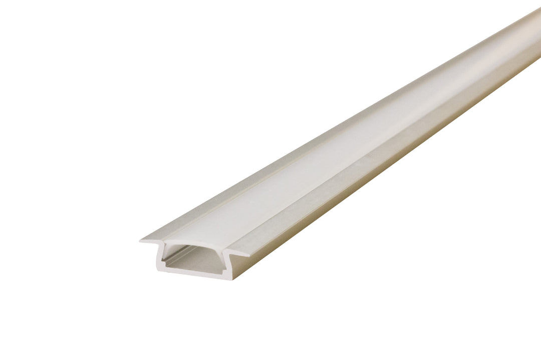 Profile Aluminium Recessed 2M Frosted Slide-In Diffuser 22 X 6Mm Include 2 Endcaps And 4 Mounting Brackets - Prisma Lighting