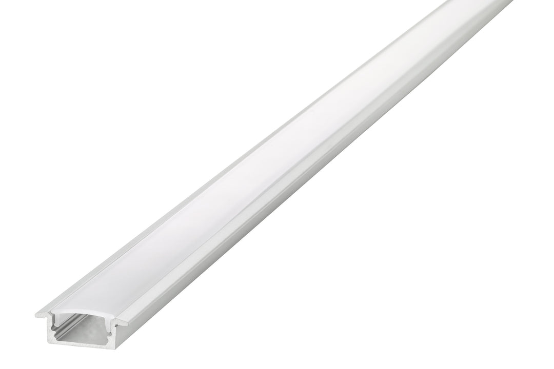 Profile Aluminium Recessed 1M Frosted Diffuser 23.2 X 7.9Mm Include 2 Endcaps And 2 Mounting Brackets - Prisma Lighting