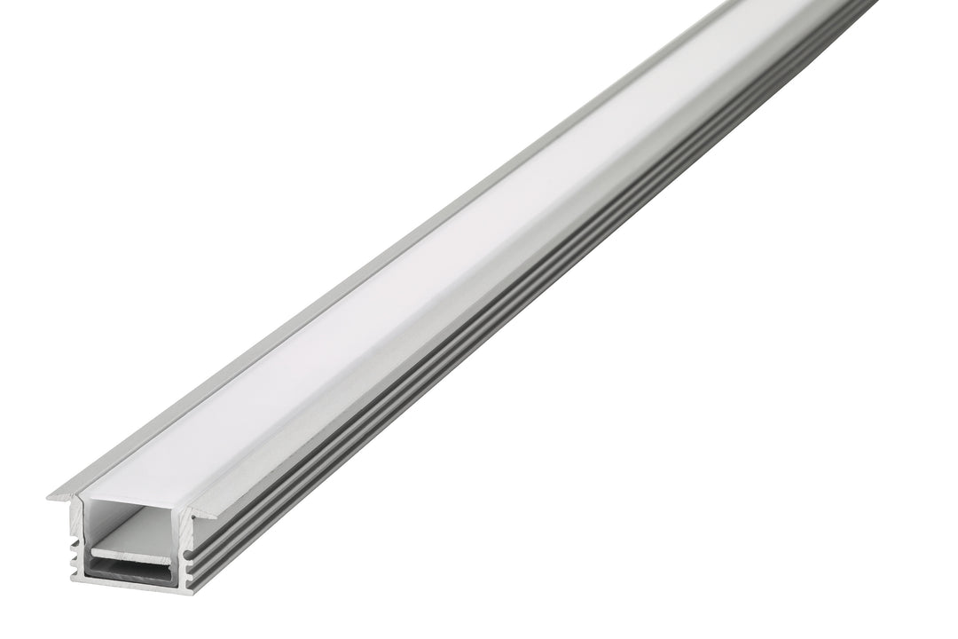 Profile Aluminium IP65 Recessed 2M Frosted Diffuser 24.9 X 13Mm Include 2M Plate 2 Endcaps 2 Sealing Plugs 4 Screws And 4 Mounting Brackets - Prisma Lighting