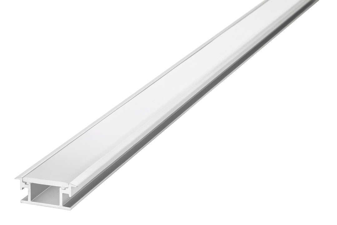 Profile Aluminium Recessed 2M Frosted Diffuser 26.9 X 11Mm Include 2 Endcaps - Prisma Lighting