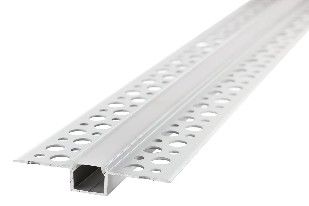Profile Aluminium Narrow Recessed 2M Frosted Diffuser Include 2 Endcaps - Prisma Lighting