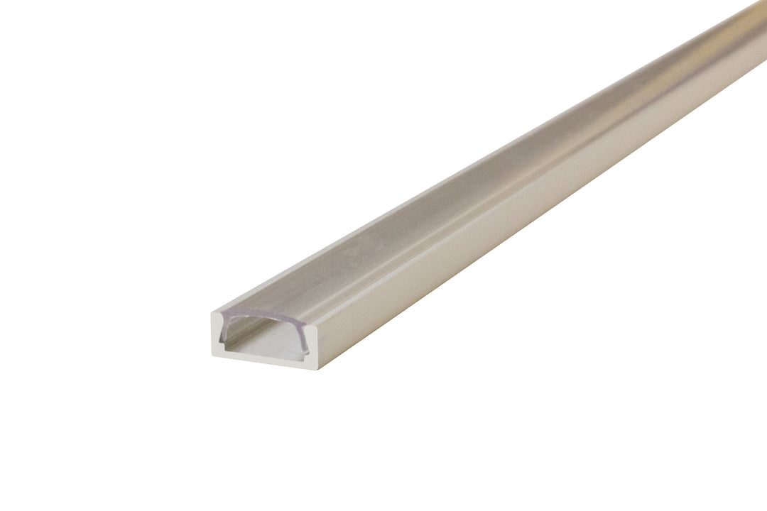Profile Aluminium Surface Mount 2M Clear Slide-In Diffuser 15.2 X 6Mm Include 2 Endcaps And 4 Mounting Brackets - Prisma Lighting