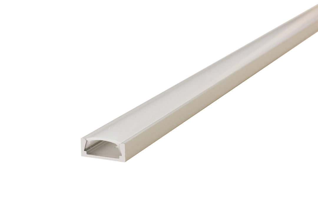 Profile Aluminium Surface Mount 2M Frosted Slide-In Diffuser 15.2 X 6Mm Include 2 Endcaps And 4 Mounting Brackets - Prisma Lighting