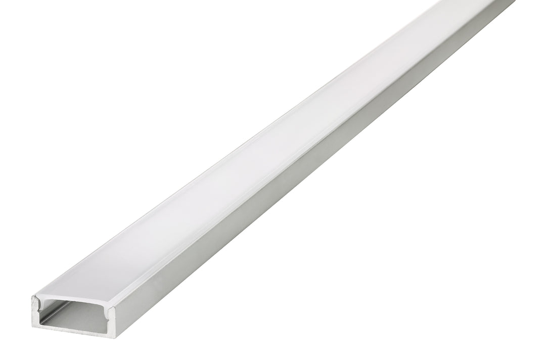 Profile Aluminium Surface Mount 2M Frosted Diffuser 22.6 X 8.5Mm Include 2 Endcaps And 4 Mounting Brackets - Prisma Lighting