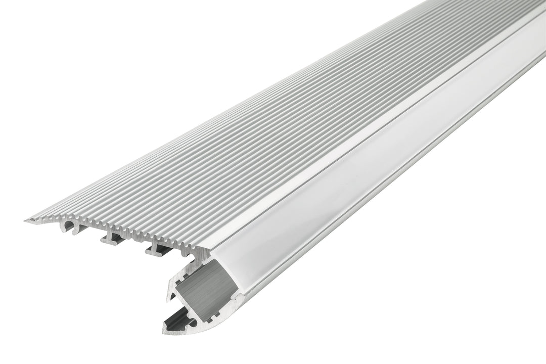 Profile Aluminium Stair Surface Mount 1M Frosted Diffuser Include 2 Endcaps And 2 Screws - Prisma Lighting