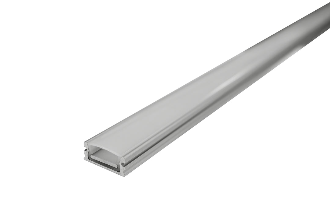 Profile Aluminium IP65 Surface Mount 2M Frosted Diffuser 18 X 8Mm Include 2M Plate 2 Endcaps 2 Sealing Plugs 4 Screws And 4 Mounting Brackets - Prisma Lighting