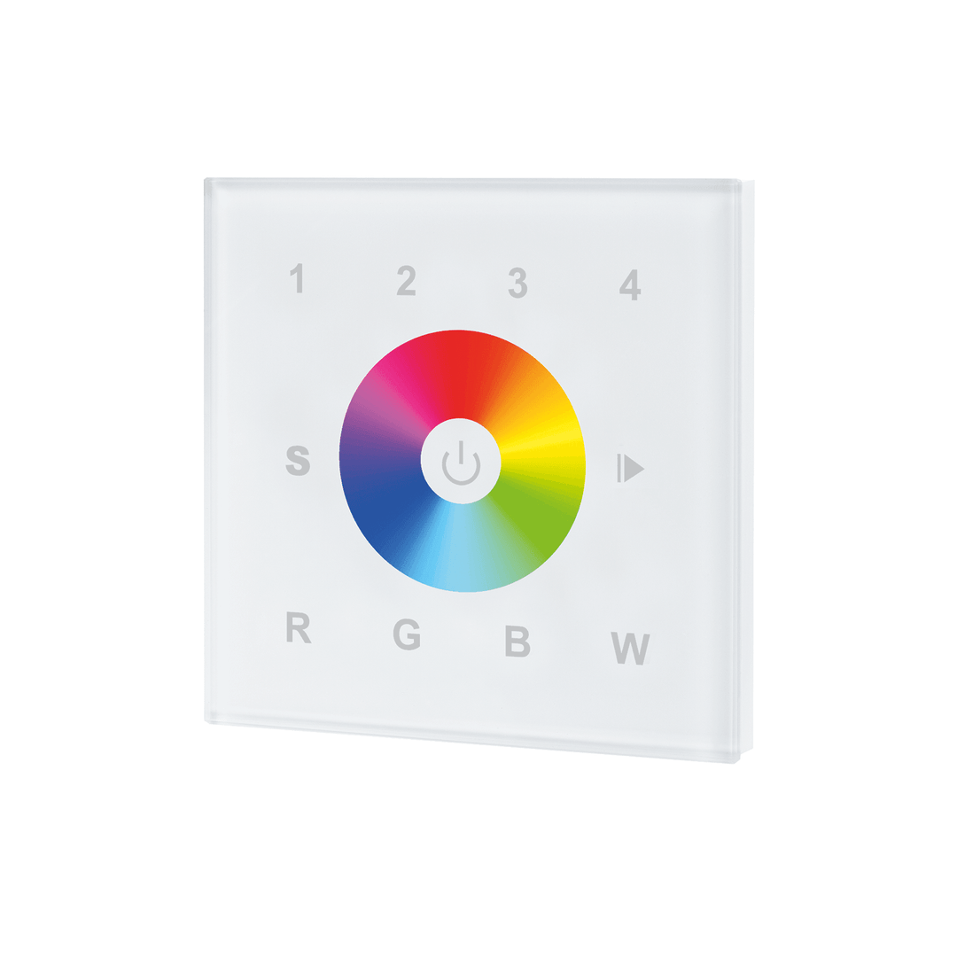 RGBW LED Strip Light Wall-Mounted Controller - Touch Control 4 Zone (White) - Prisma Lighting