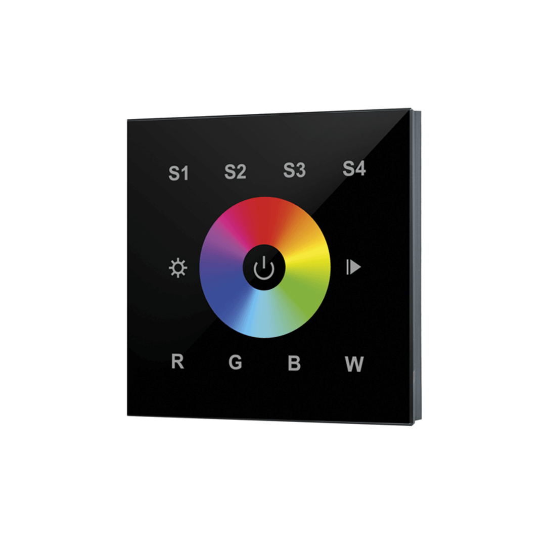RGBW LED Strip Light Wall-Mounted Controller - Touch Control 1 Zone (Black) - Prisma Lighting