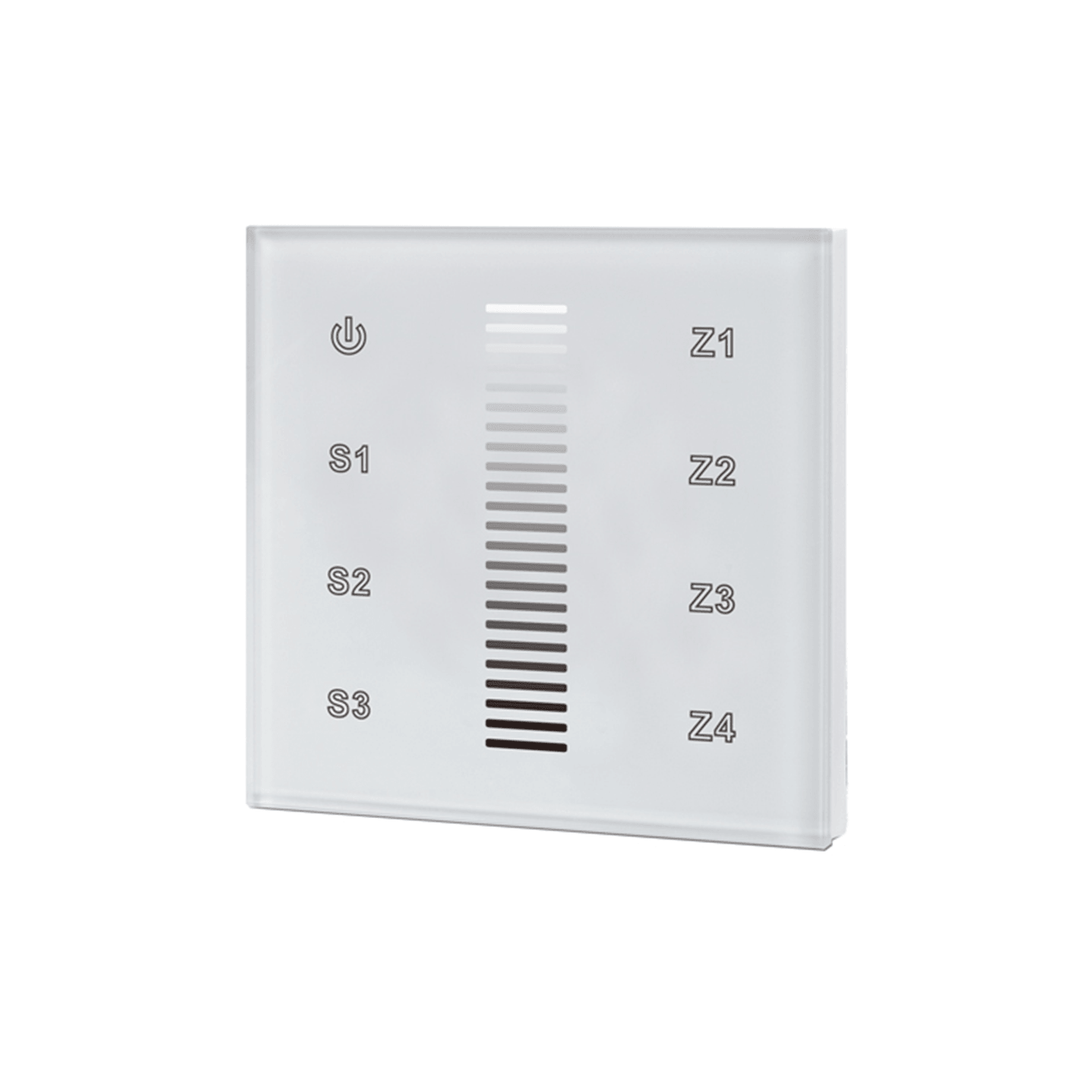 LED Strip Light Single Colour Wall-Mounted Controller - Touch Control 4 Zone (White) - Prisma Lighting