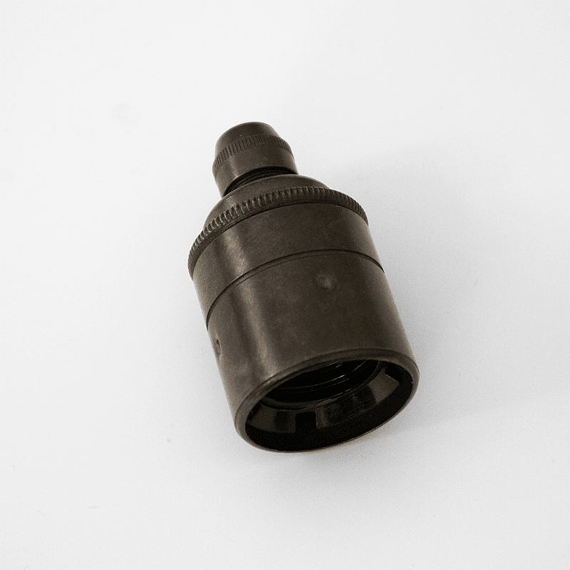 Lilley E27 Smooth Edge Brass Lamp Holder with Cord Grip - Prisma Lighting