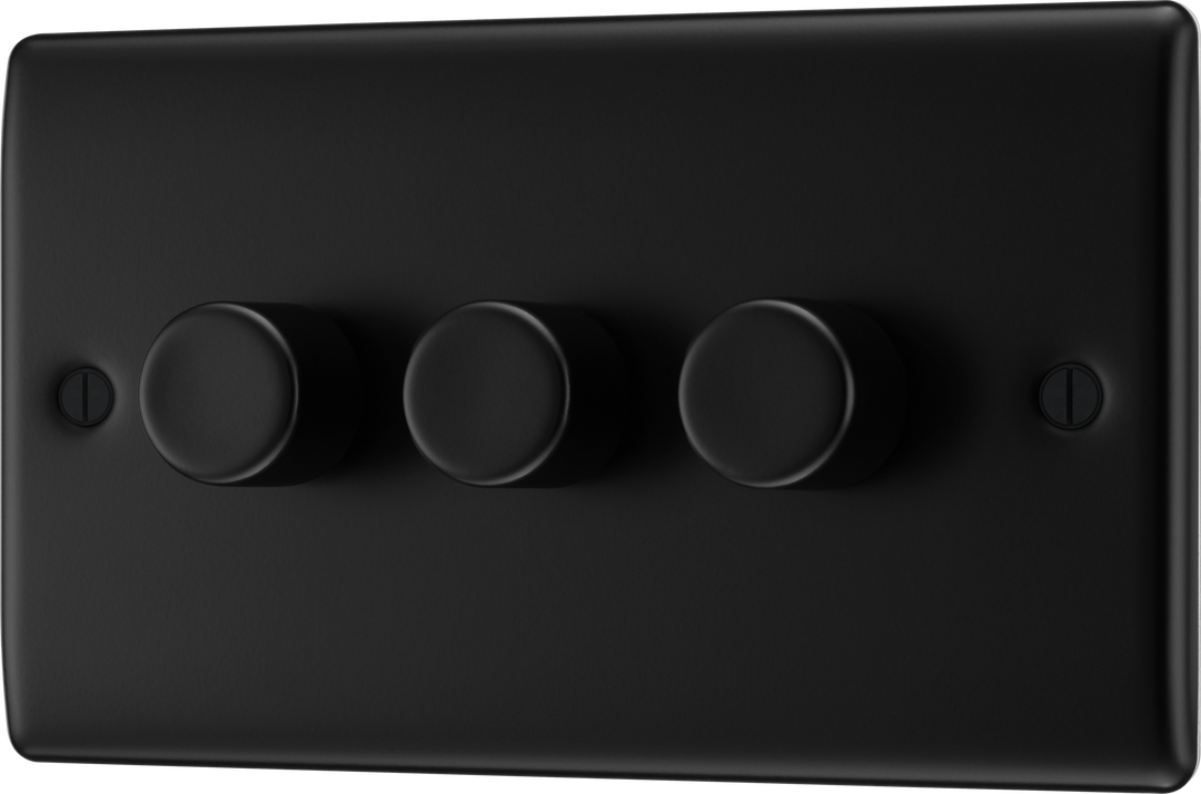 Nexus Metal Triple Intelligent LED Dimmer Switch - 2-Way Push On/Off - Prisma Lighting