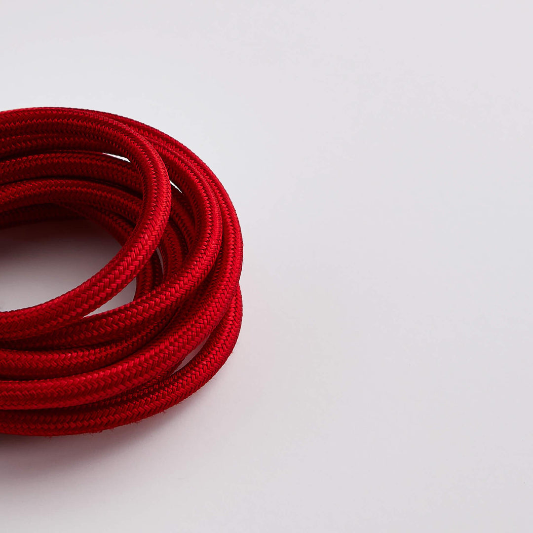 Prisma Crimson Red 3 Core 0.5mm Solid Braid Cable - Prisma Lighting