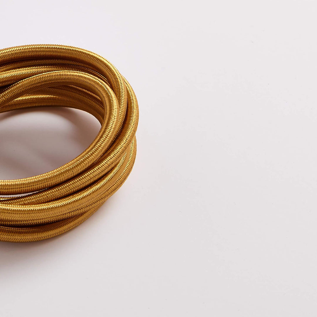 Prisma Satinwood Gold 3 Core 0.5mm Solid Braid Cable - Prisma Lighting