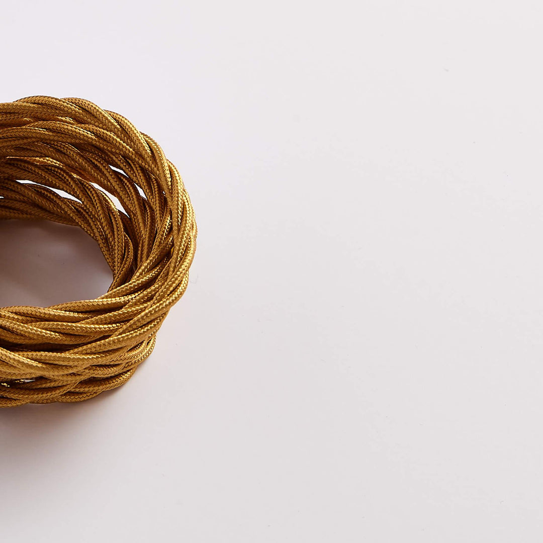 Prisma Satinwood Gold 3 Core 0.5mm Twisted Cable - Prisma Lighting