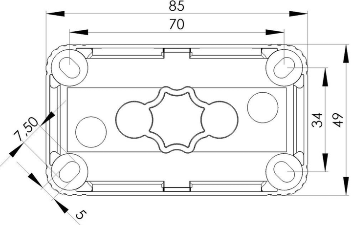 Wiska COMBI 206 85 x 49 x 51mm Black 3xWAGO 221-413 Junction Box - Prisma Lighting