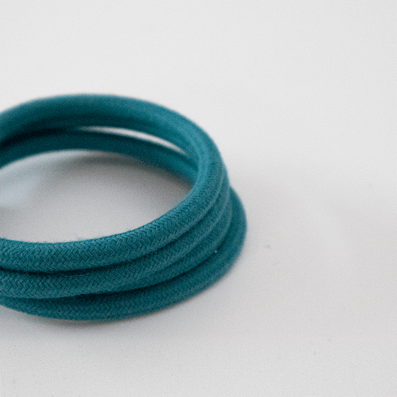 Prisma Cerulean 3 Core Round Electric Cable Covered by Cotton Solid Colour Fabric RC21 - Prisma Lighting
