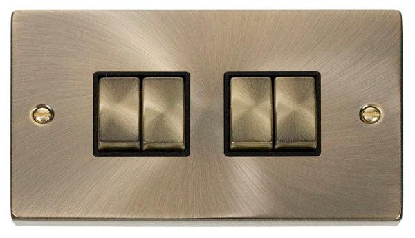 Click Deco 10A 2 Way 2G Quad Light Switch - Prisma Lighting