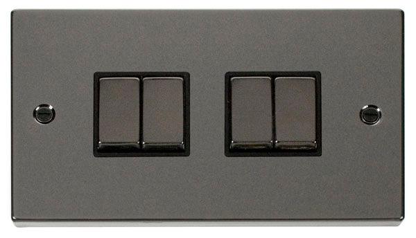 Click Deco 10A 2 Way 2G Quad Light Switch - Prisma Lighting