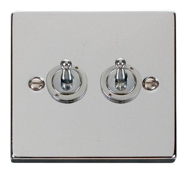 Click Deco 10A 2 Way Double Toggle Light Switch - Prisma Lighting