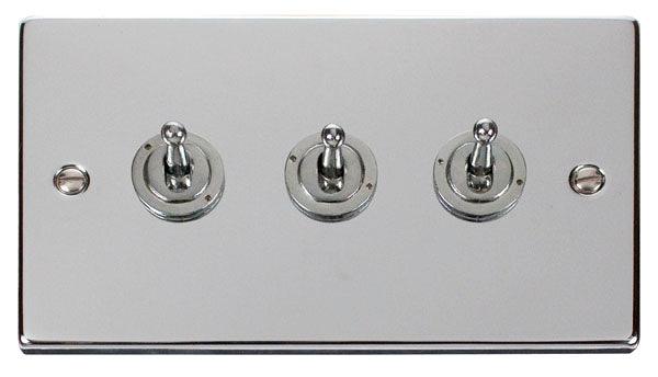 Click Deco 10A 2 Way Triple Toggle Light Switch - Prisma Lighting