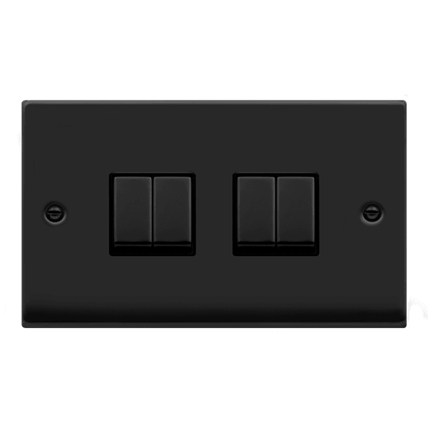 Click Deco 10A 2 Way 2G Quad Light Switch - Prisma Lighting