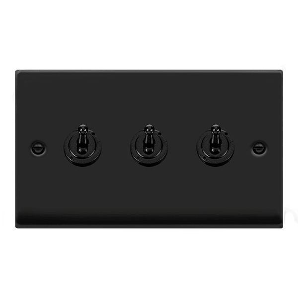 Click Deco 10A 2 Way Triple Toggle Light Switch - Prisma Lighting