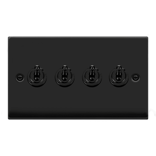 Click Deco 10A 2 Way 2G Quad Toggle Light Switch - Prisma Lighting