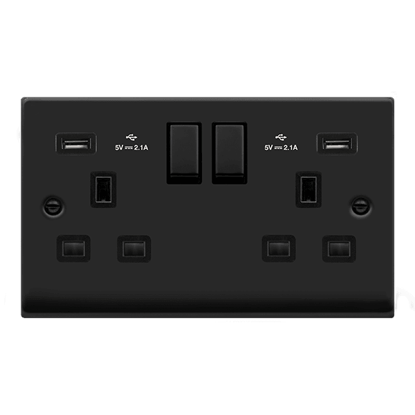 Click Deco Double Socket 2xUSB-A - Prisma Lighting