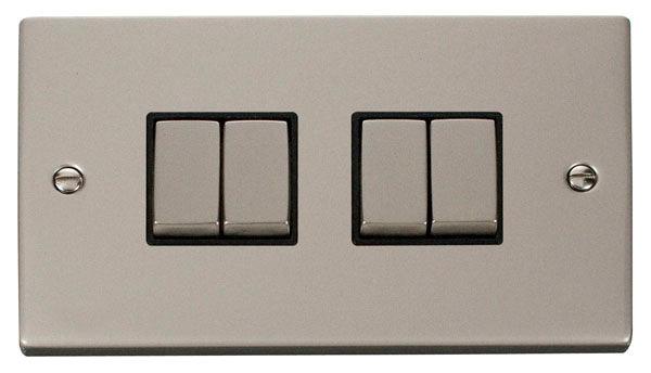 Click Deco 10A 2 Way 2G Quad Light Switch - Prisma Lighting
