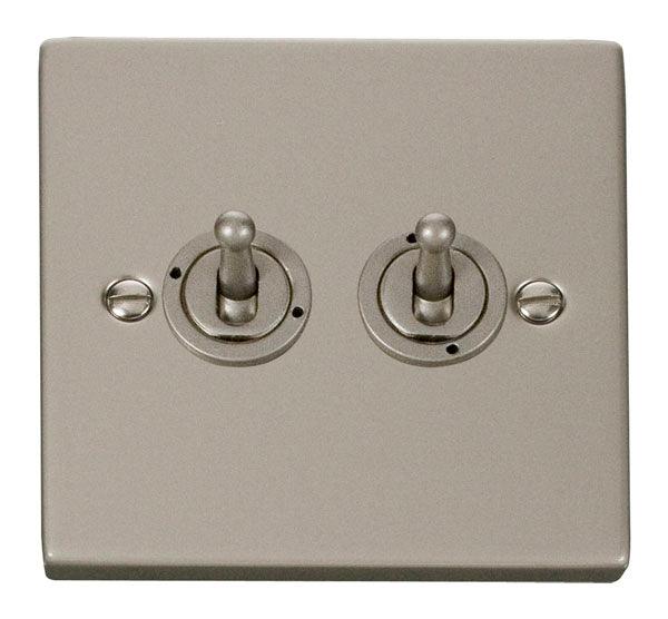 Click Deco 10A 2 Way Double Toggle Light Switch - Prisma Lighting